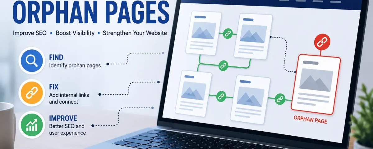 Find and fix orphan pages on a website using internal links to improve SEO