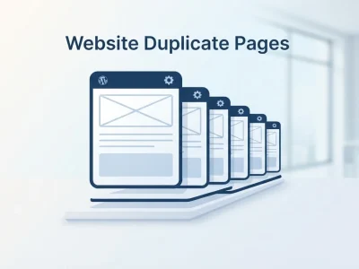 Website duplicate pages shown as repeated WordPress page layouts