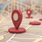 Map with multiple location pins representing local SEO for multiple cities and nearby service areas